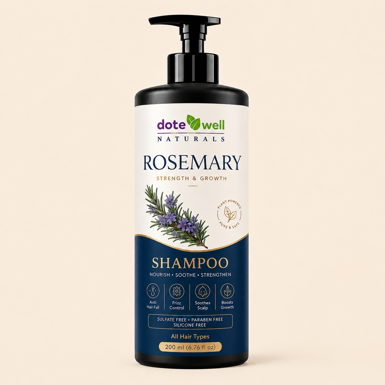 Dotewell Naturals Rosemary Strength & Growth Shampoo | Nourish, Soothe & Strengthen | 200ml