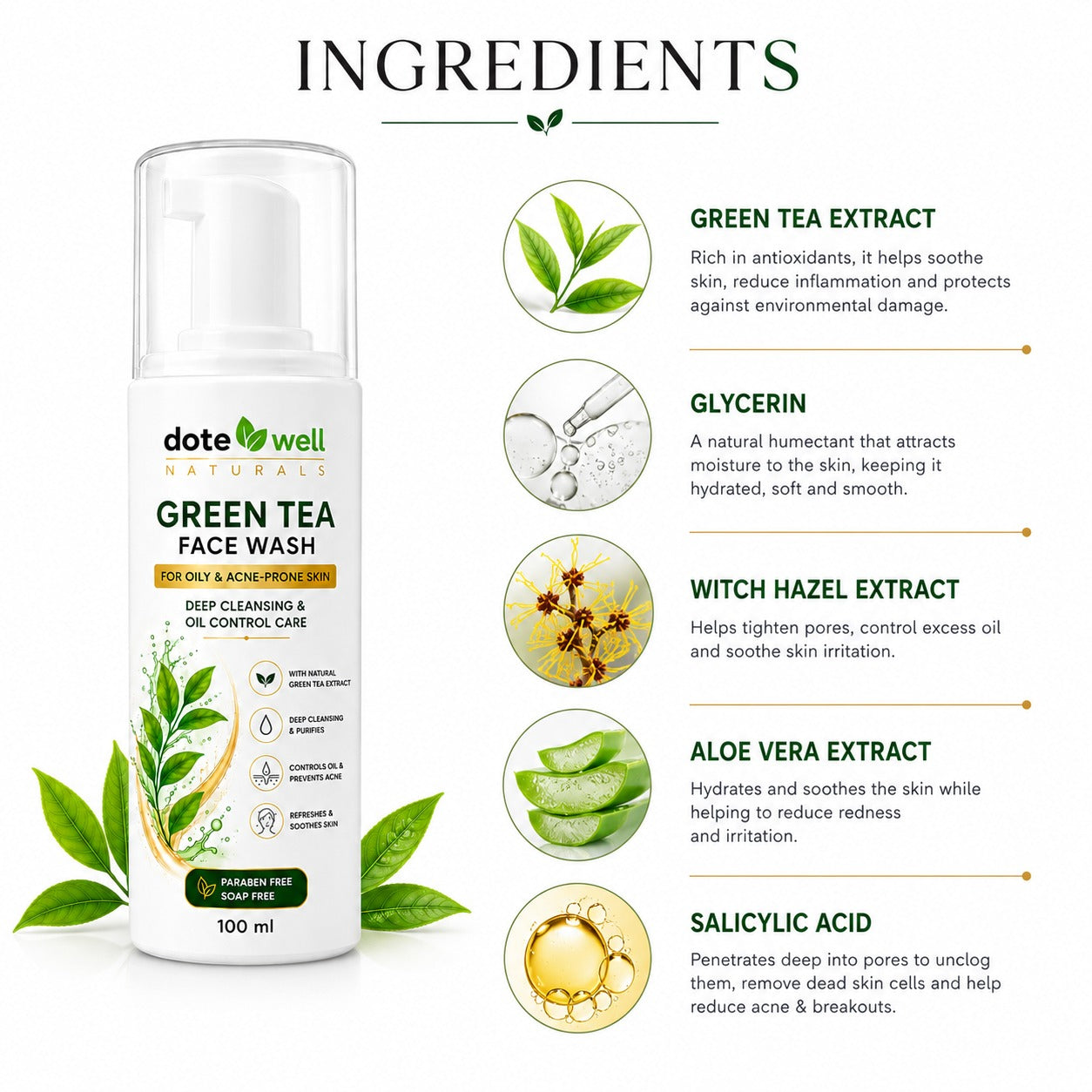 Green Tea Facewash 100 ml