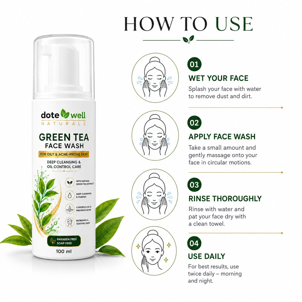 Green Tea Facewash 100 ml