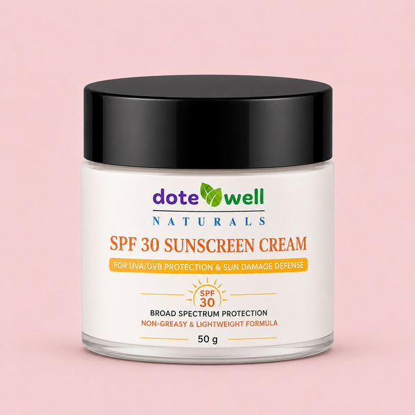 SPF 30 Sunscreen Cream for UVA/UVB Protection & Sun Damage Defense | Lightweight Care for All Skin Types | 50g